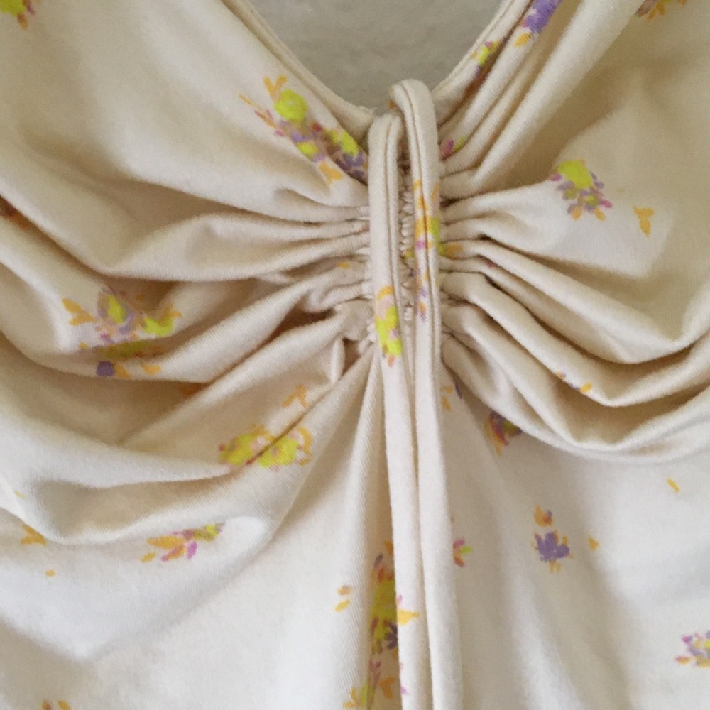 Urban Outfitters Pale Yellow Floral Cream Dress - Picture 5 of 15